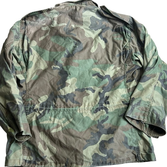 VTG 70s US Army M65 Field Jacket Woodland Camo Large Reg Alpha Industries USA - Picture 8 of 10